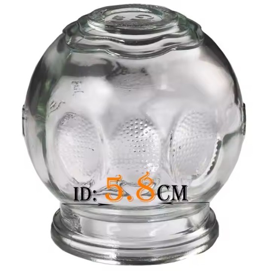 Glazen Vuurcups met Handgreep – 102 mm Hoog, 94 mm Ø | Professionele Hijama & Cupping